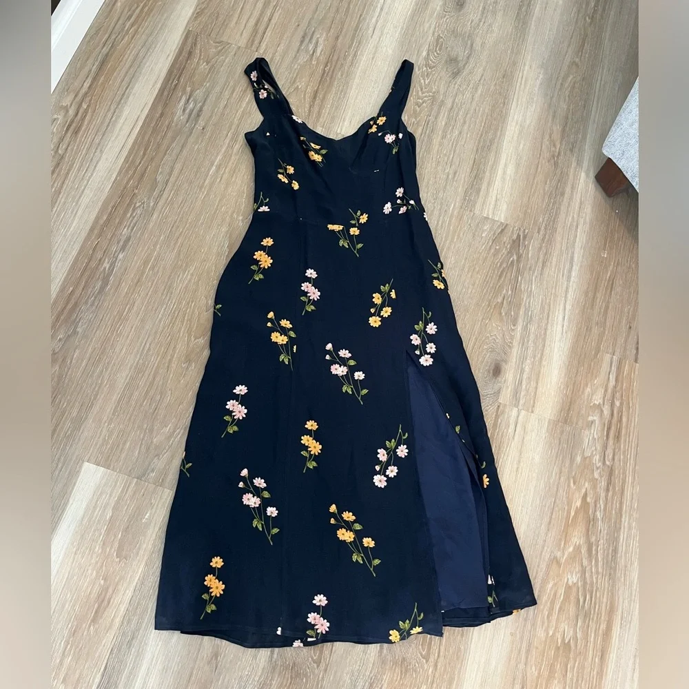 Reformation Fulton Midi Dress Princess Margaret Floral Size 12 - Picture 4 of 9